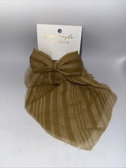 Free People Bow Barrette Gold Brown Bow One Size