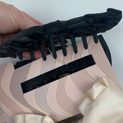 Sunday State Satin Hair Clip with Bows Cream and Black New NWT