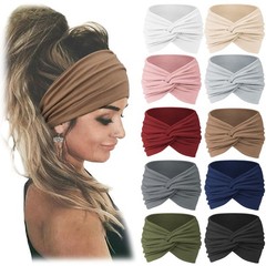 Jesries 10 PCS Women Headbands African Wide Hair 1 Count (Pack of 10), Brown