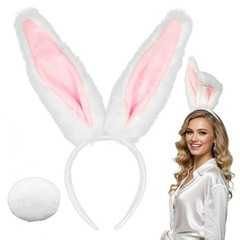Bunny Ears Headbands Easter Bunny Costume Long Furry Rabbit Ear Headband Hall…