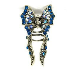 New Metal hair claw jaw rhinestones crystal elegant long tail butterfly design