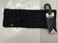 Adidas Woman’s Fit OSFW Headband Black Gray White Polyester Fleece Lined NWT