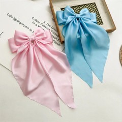 Ladies Satin Large White pink Red Blue Black Ribbon bow Oversized bow Long tail