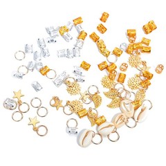 160 Mix Lot Dreadlocks Jewelry Braid Ring Cuffs Beads Hair Clips Pendants DIY