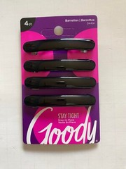 Goody Barrettes ( 4 pcs ) barrette 04414 women hair clip click girl 2.5″ BLACK
