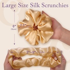 Silk Scrunchies Oversized 100% Mulberry: Large 1 Count (Pack of 2) Floral 31
