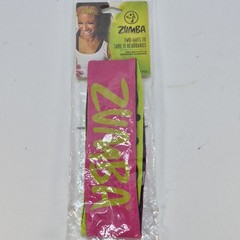 Zumba Women’s Reversible Headbands 2 Pack Pink Green Black Logo Activewear