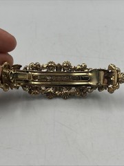 New Gold Tone Flower Rhinestone Brown & Gold Color Hair Clip Barrette