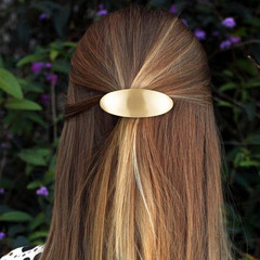 2Pcs 3Inch French Metal Oval Hair Barrettes for Women, Non-Slip Simple Large Hai