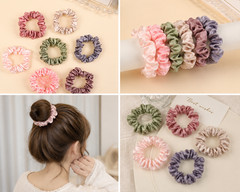 4 Simple Solid Color Premium Small Intestine Hair Ties.