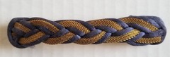 Pair of Vtg Hair Clip Barrettes Blue/Gold Braided & Brown Lucite Leopard/Gold