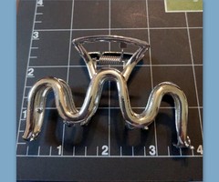 Medium Silver Metal Hair Claw Clip Non Slip Unique Pattern Hair Claw for Thick