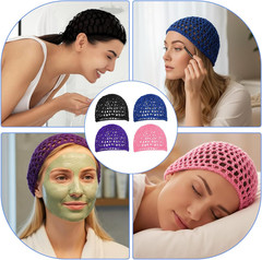 4 PCS Hair Nets for Sleeping, Mesh Crochet Hair Net Soft Rayon Knit Snood Hat