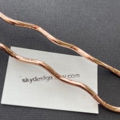 Metal Hair Stick, Copper Asymmetrical Artistic