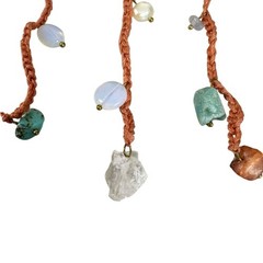 Free People Bohemian Crochet Ariana Ost Blooms Barrette NWT Semi Precious Stones