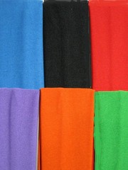 6 BOLD Headbands Continuous stretch Solid FUN! LOT Nylon Black Red Green Orange