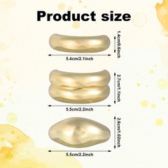 3 Pcs Geometric Metal Hair Ties for Women, Gold Alloy Ponytail Cuff Elastic H…