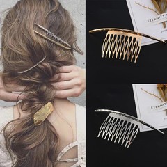 Metal Hair Side Combs French Hair Comb Straight Teeth Hair Clip Comb Twist Hair