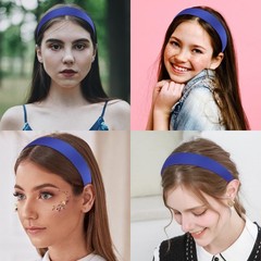 Wecoe Royal Blue Headband 1.2 Inch Wide Silk 1 Count (Pack of 1),