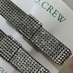 NWT J. Crew Sparkle Bow Hair Clips, Rhinestone Crystal Evening Holiday Formal