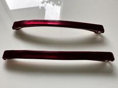 2 Goody Stay Tight Vtg Clasp Clip Hair Barrettes 3” USA Reddish Brown L160