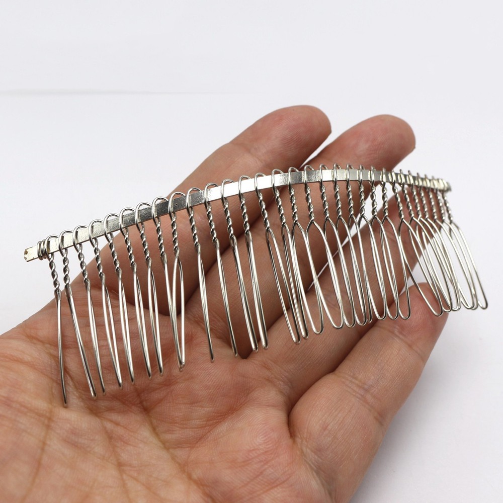 4Silver Metal Hair Combs -Large 110mm 30-Tooth Side Clips Women’s Wedding Bridal