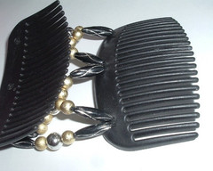 GOLD SILVER BLACK AND SOUTH AFRICAN MAGIC COMB SET NWT