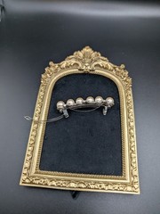 Vintage Faux Pearls & Rhinestone French Hair Barrette Silver Tone 3″