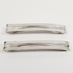2 Vtg Goody Stay Tight Barrettes 2.5″ Silver Tone Open Metal Hair Clip Accessory