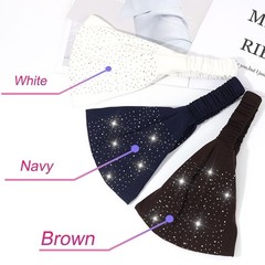 CAKURE Wide Rhinestone Headbands Sparkly African Head Wraps Large, set 1