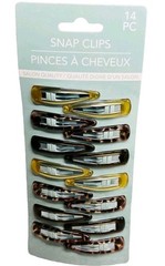 Salon Quality 1 Pk Of 14 Pcs Gold/Brown Color Hair Snap Clips-Brand New-SHIP24H