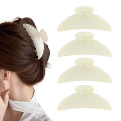 DMJHJY 4 Pack Large Hair Claw Clips for Women, 5 1 Count (Pack of 4), White