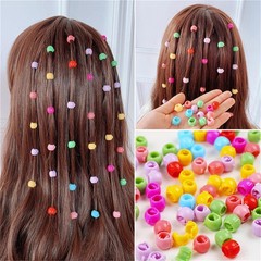 60pcs Colorful Hair Braid Beads Set Cute Candy Plastic Clips for Women Girls