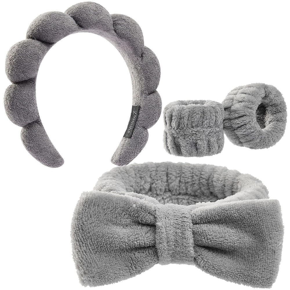 Ztomine Headbands for Women – Spa Headband and Wristband Set – Headband for Wash