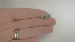 2 extra small tiny metal turquoise blue stone alligator hair clip fine thin hair