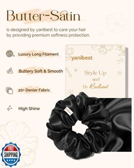 Yanibest 8 Pcs Satin Scrunchies – Silk Scrunchies Ponytail Holders, Soft Sati
