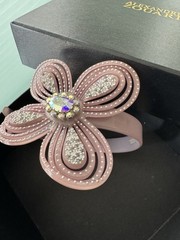 100% Authentic 2016 Alexandre Zouari Crystal Layered Flower Acrylic headband Box