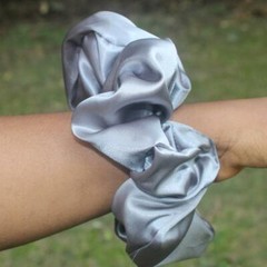 Dark Gray Silk Scrunchie Xl