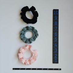 Hand made 3 pack crochet hair scrunchies