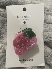 Kate Spade NY x Target PINK Strawberry Hair Claw Clip W/ Faux Gemstones