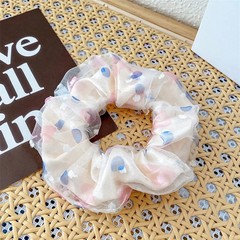 Fresh Style Floral Pleated Hair Bands High Elasticity Fashion Hair Scrunchies Su