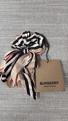 Burberry Icon Stripe Silk Scarf Scrunchie Hair Accessory New with Tag