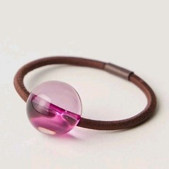 Free People Cosmo Resin Pony Hair Tie Set of 4 Pink Brown Elastics Ball Bead NWT