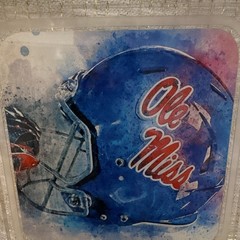 SPIRITGEAR Ole Miss Hair Ties 4-Pack Elastic Blue Red White Logo Helmet