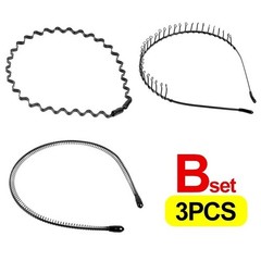 6 /1PCS Metal Hair Headband Wave Style Hoop Band Comb Sports Hairband Men Women