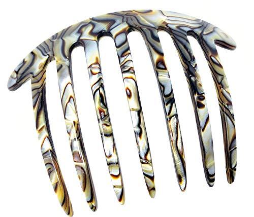 French Amie 7 Teeth Handmade Celluloid Side Hair Comb for Women and Girls