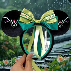 Disney Parks Princess Anna Frozen Fantasy Springs Green Headband Minnie Ears