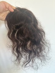 3″x4″ Invisible Thin Lace Front Wavy 100% Real Human Hair Topper Clip in 25cm