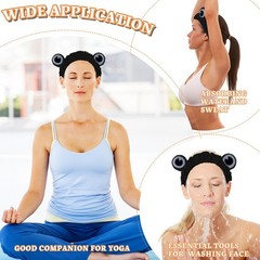 black Frog Eye Elastic Headband – Versatile for Spa, Skincare, Makeup, Face W…