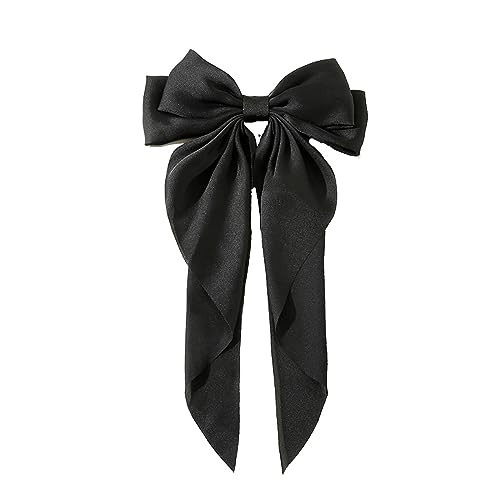 Super Big Bow Hair Clips French Style Soild Color Knotted Bowknot Spring Snap